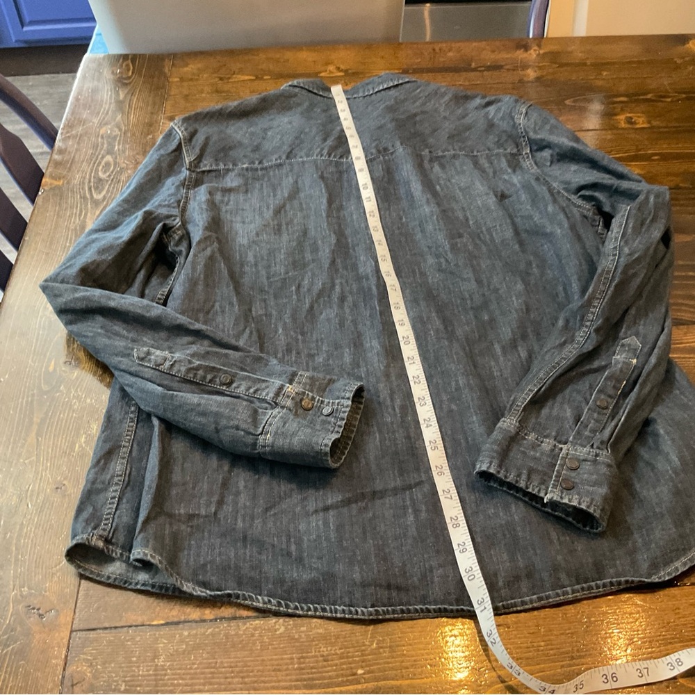 Marc Moto Classic Blue Denim Button-Down Shirt - Picture 7 of 9